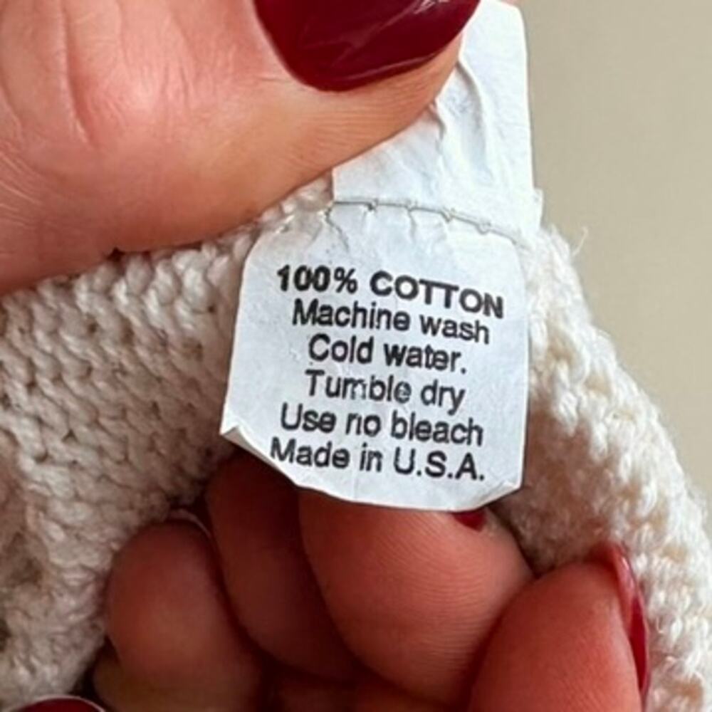 American Creations Flag Sweater - White, 100% Cotton, Made in USA, Size Medium - Picture 7 of 8